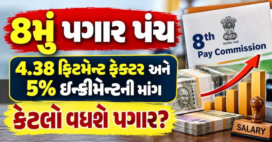 8મું પગાર પંચ: રેલવે કર્મચારી સંગઠને 4.38 ફિટમેન્ટ ફેક્ટર અને 5% ઇન્ક્રીમેન્ટની માંગ કરી