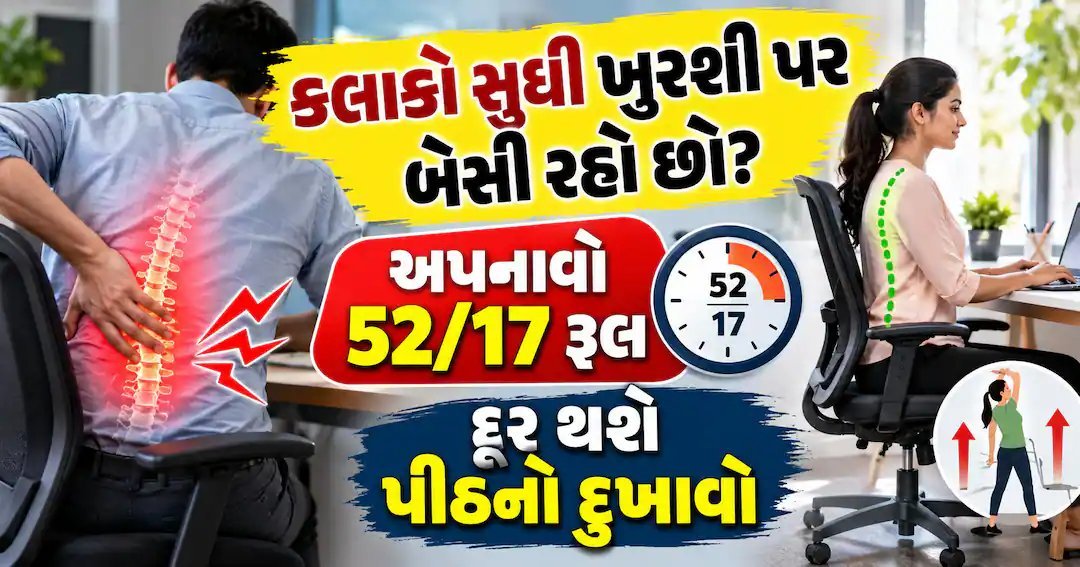 52/17 નિયમ: ઓફિસમાં કલાકો સુધી બેસવાથી બચવાનો સરળ ઉપાય