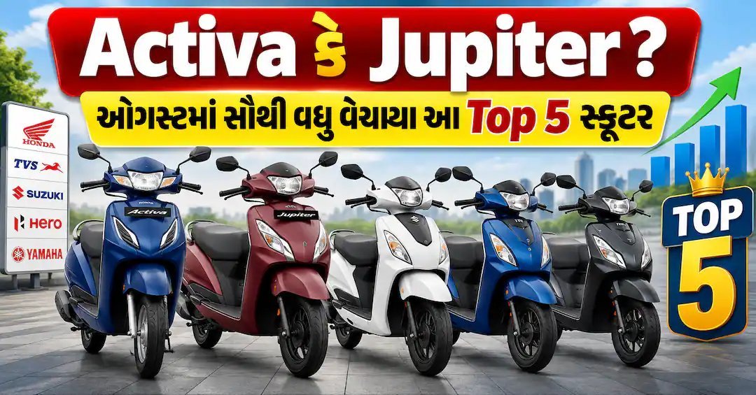 ઓગસ્ટમાં ભારતમાં અત્યંત વેચાયેલા ટોપ ૫ સ્કૂટર, Activa પ્રથમ ક્રમે