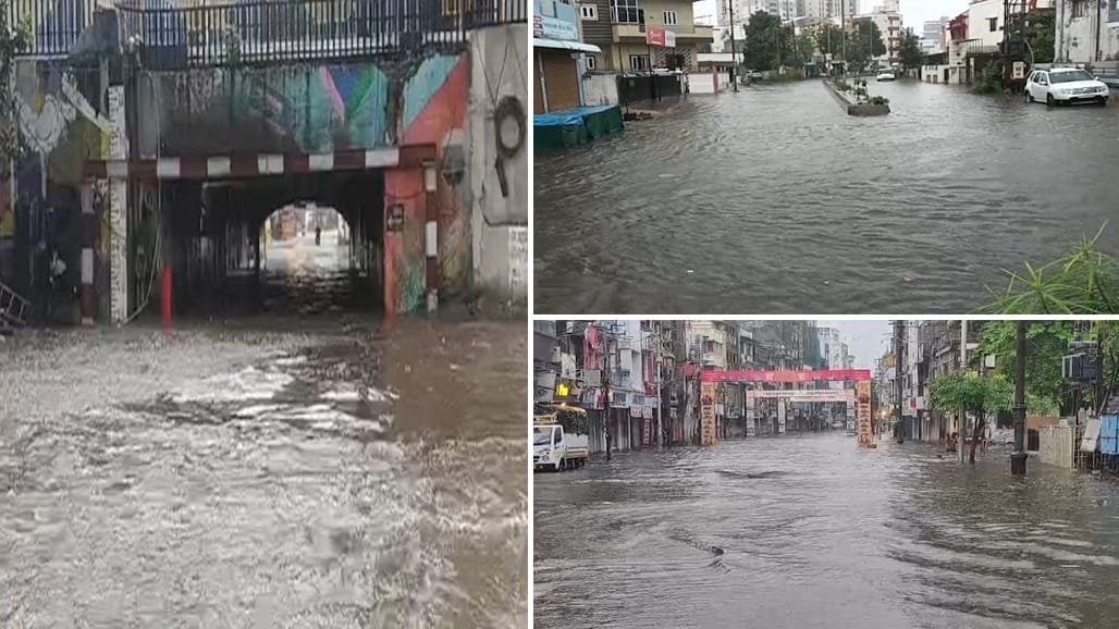 વડોદરામાં 2.5 ઇંચ વરસાદ, ઠેરઠેર પાણી ભરાયા; ગણેશ પંડાલોમાં પણ પાણી ઘૂસ્યું